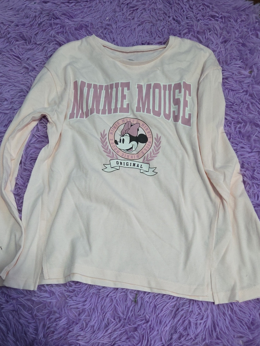 Disney Minnie Mouse Cream-Pink Long Sleeve Tee
